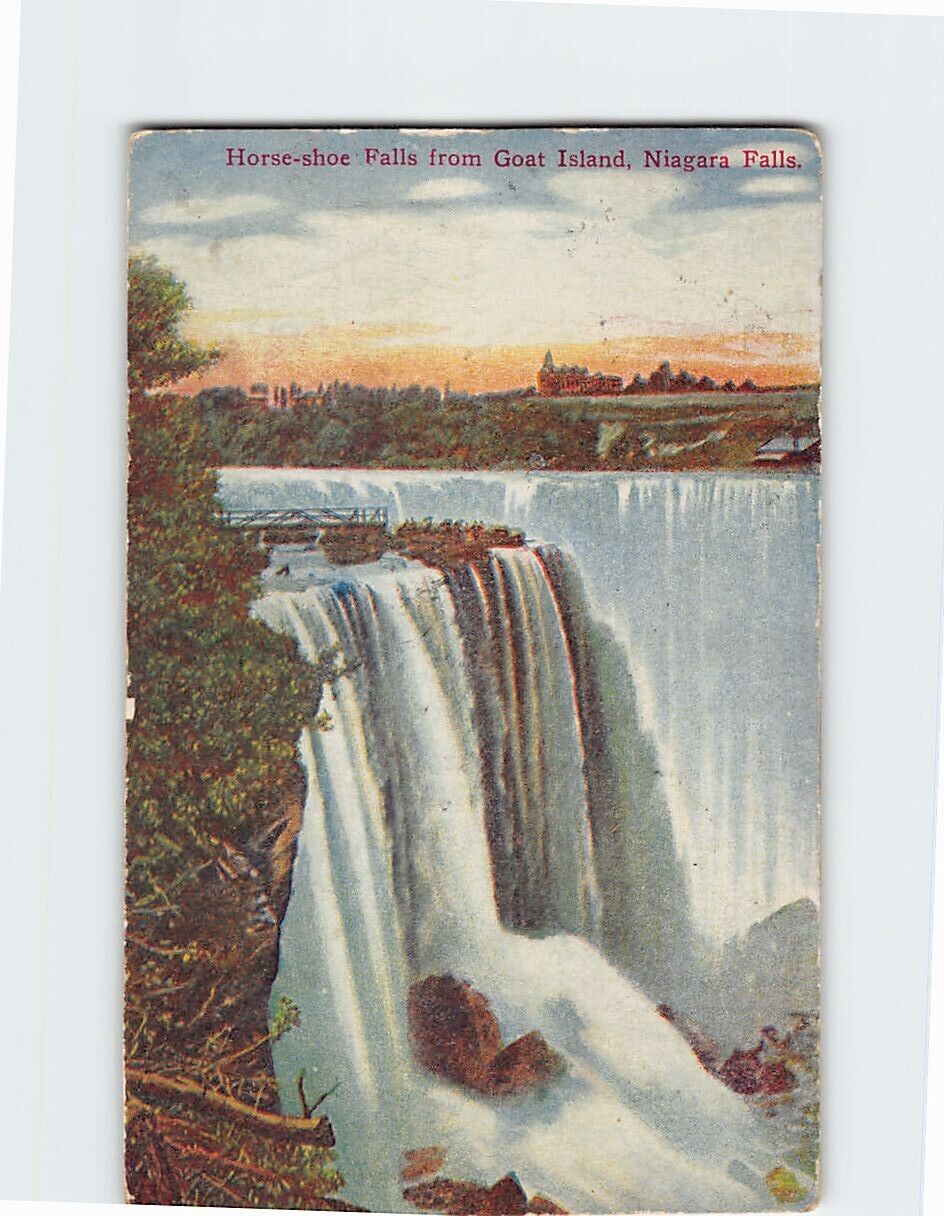 Postcard Horseshoe Falls from Goat Island Niagara Falls Ontario Canada