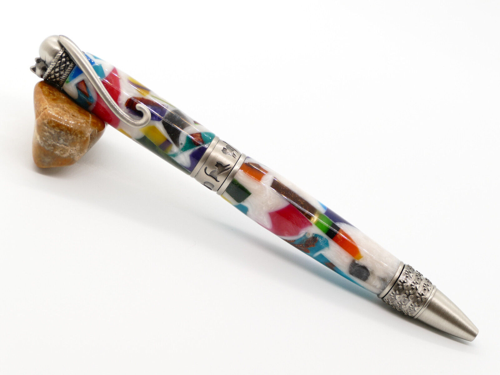 Beautiful Cat Lover Ballpoint Pen Handmade Hand Crafted Hybrid Resin & Wood