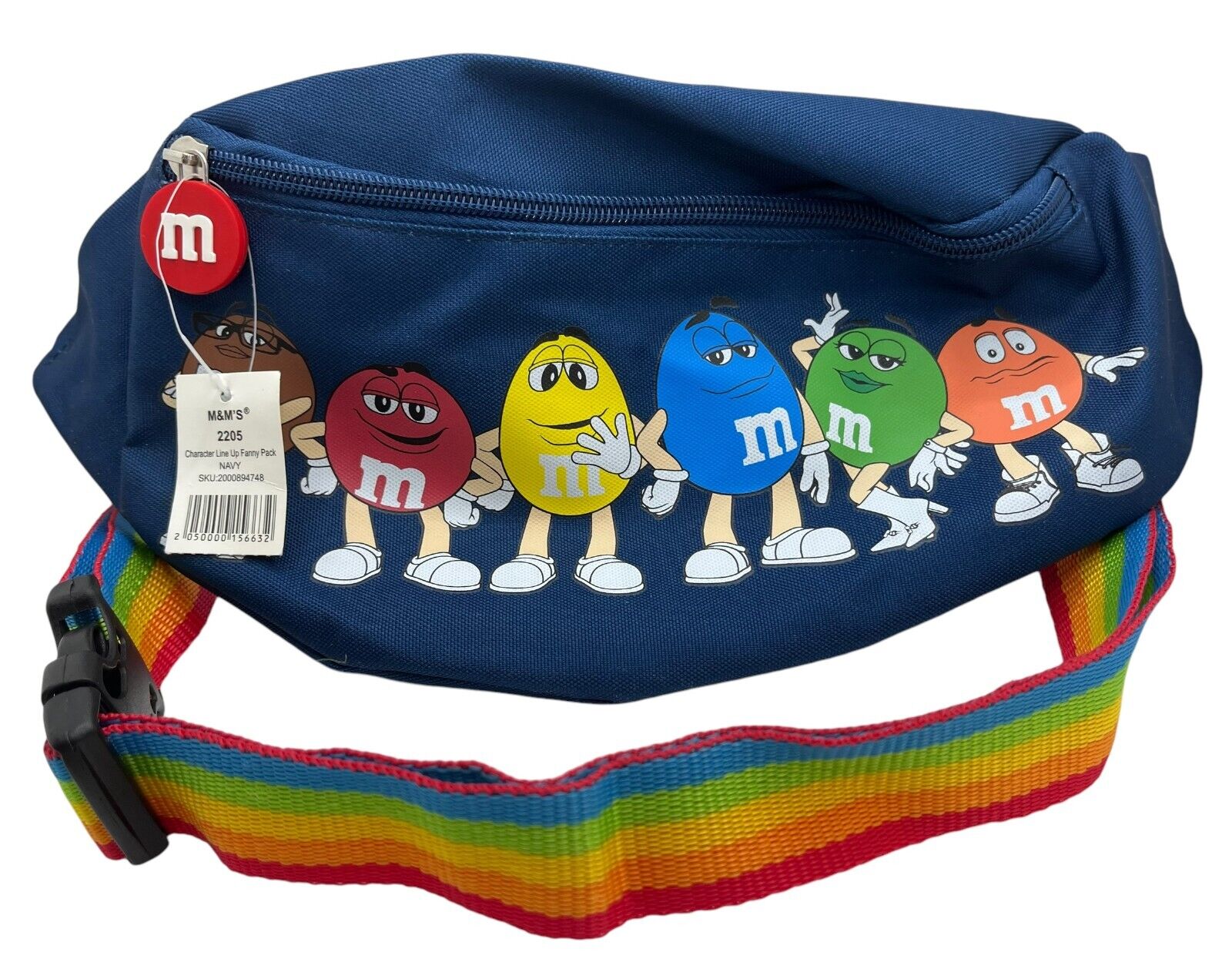 M&M’s Candy Character Fanny Pack Bag Blue Pride Rainbow Strap New