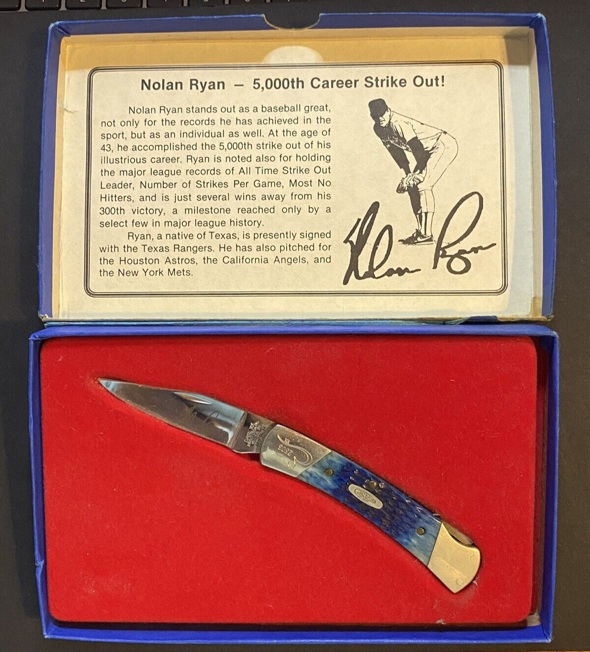 Case XX Nolan Ryan 5000 Strikeouts Commemorative Knife Limited Edition of 5000