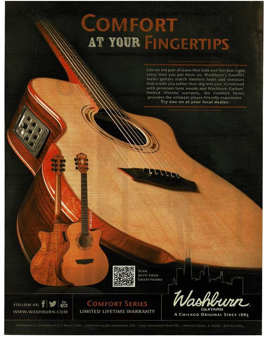 2014 WASHBURN WCG66SCE Acoustic Guitar Comfort Series magazine ad 