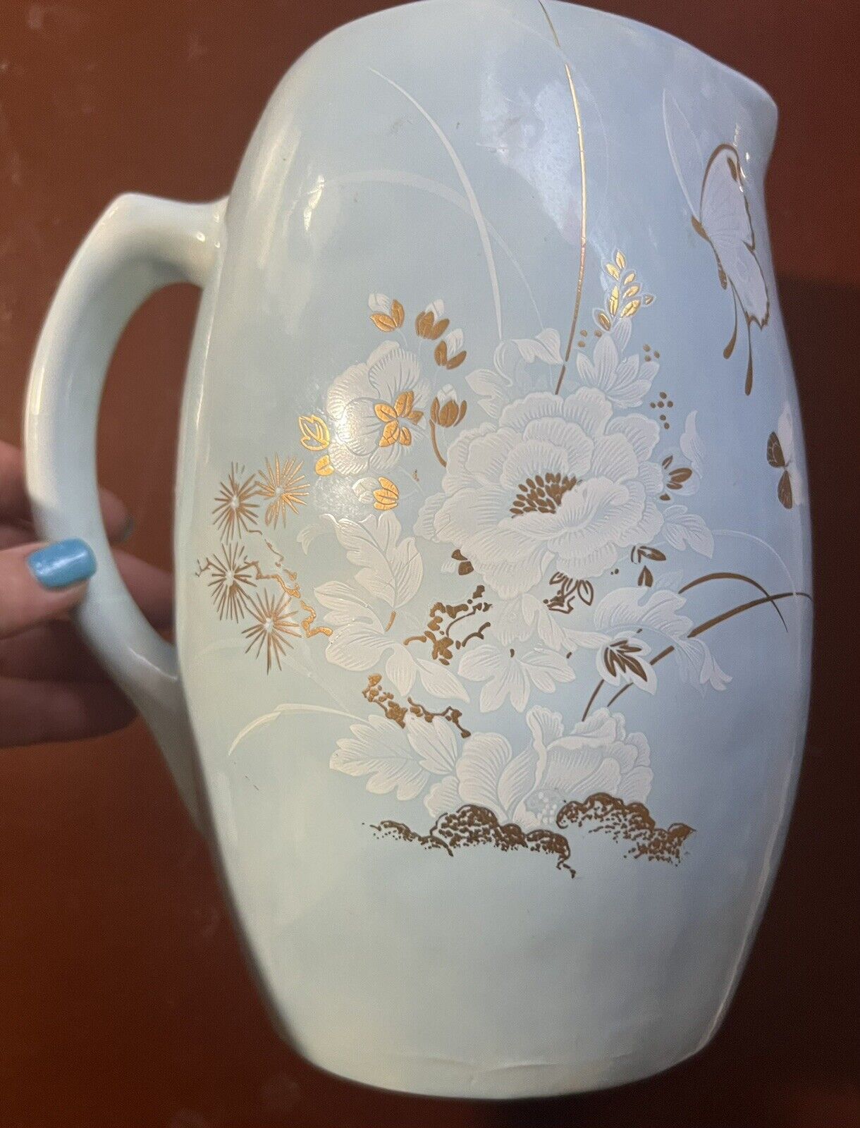 Unique One Of The Kind Hand Painted Pitcher Unbranded Vintage