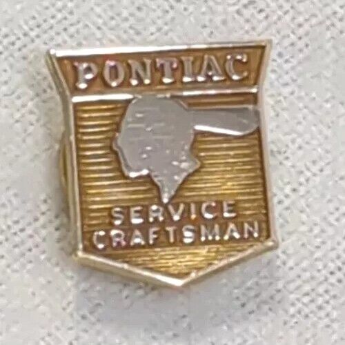 Vintage PONTIAC Service Craftsman Pin Badge 10k Gold Filled Iconic Chief\'s Head