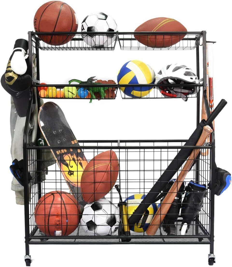 Garage Sports Equipment Organizer, Ball Storage Rack, Ball Storage Garage