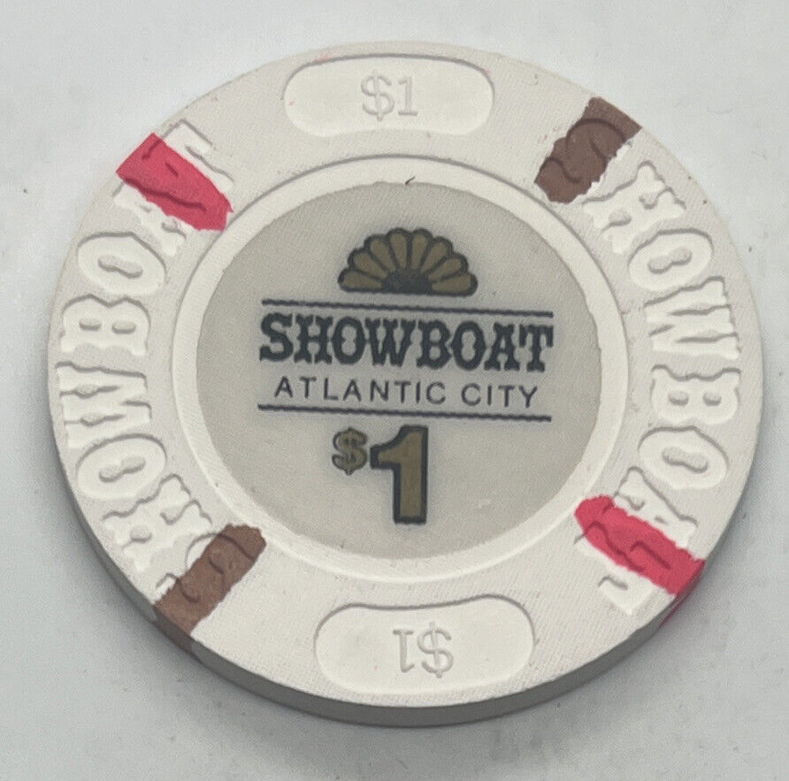 Showboat Casino $1 Chip - Atlantic City New Jersey - House Mold Backup 1987