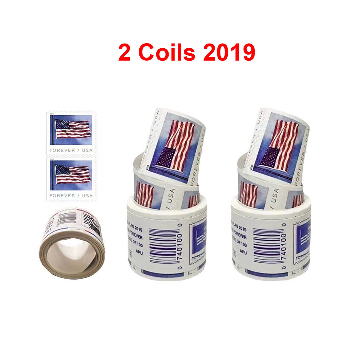 2 Coils of 2019, Totally 200pcs with White Dispenser Fast ！！TOP