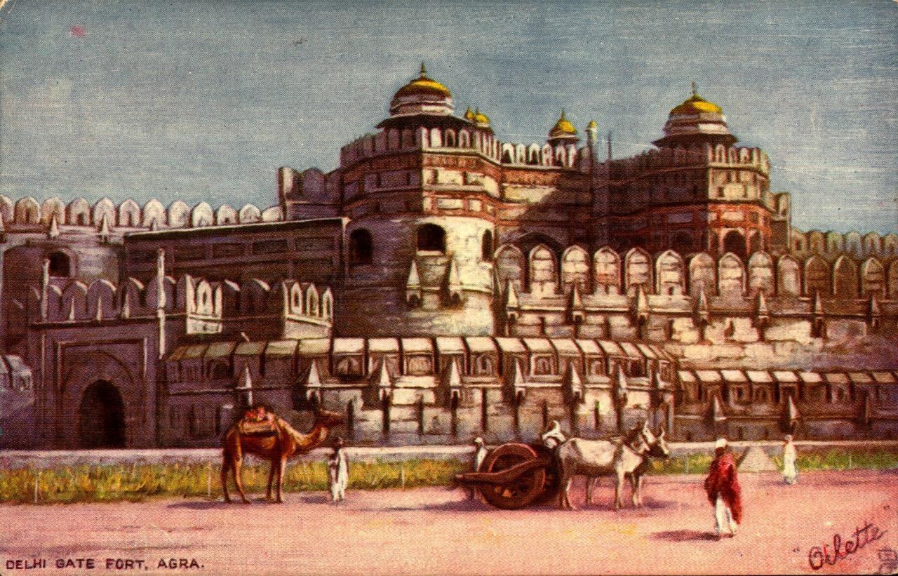 Agra India DELHI GATE FORT AGRA -TUCK & SONS WIDE WIDE WORLD POSTCARD BK67