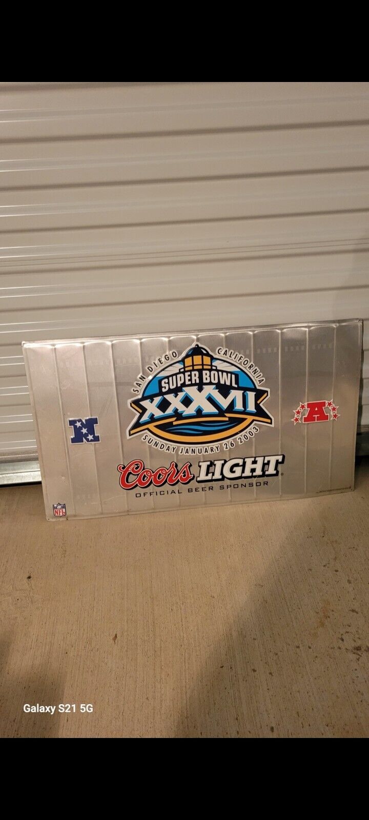 Ultra Rare 2003 Super Bowl XXXVII Coors Light Official Sign ltd edition 33x19