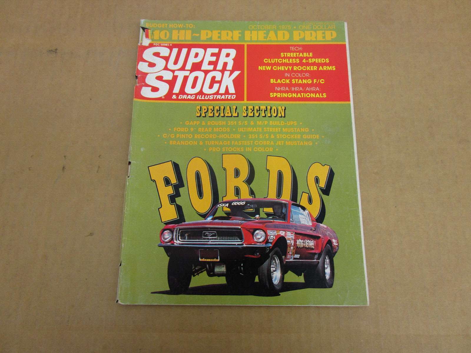 SUPER STOCK & DRAG ILL magazine October 1975 Ford Chevrolet Mustang race racing