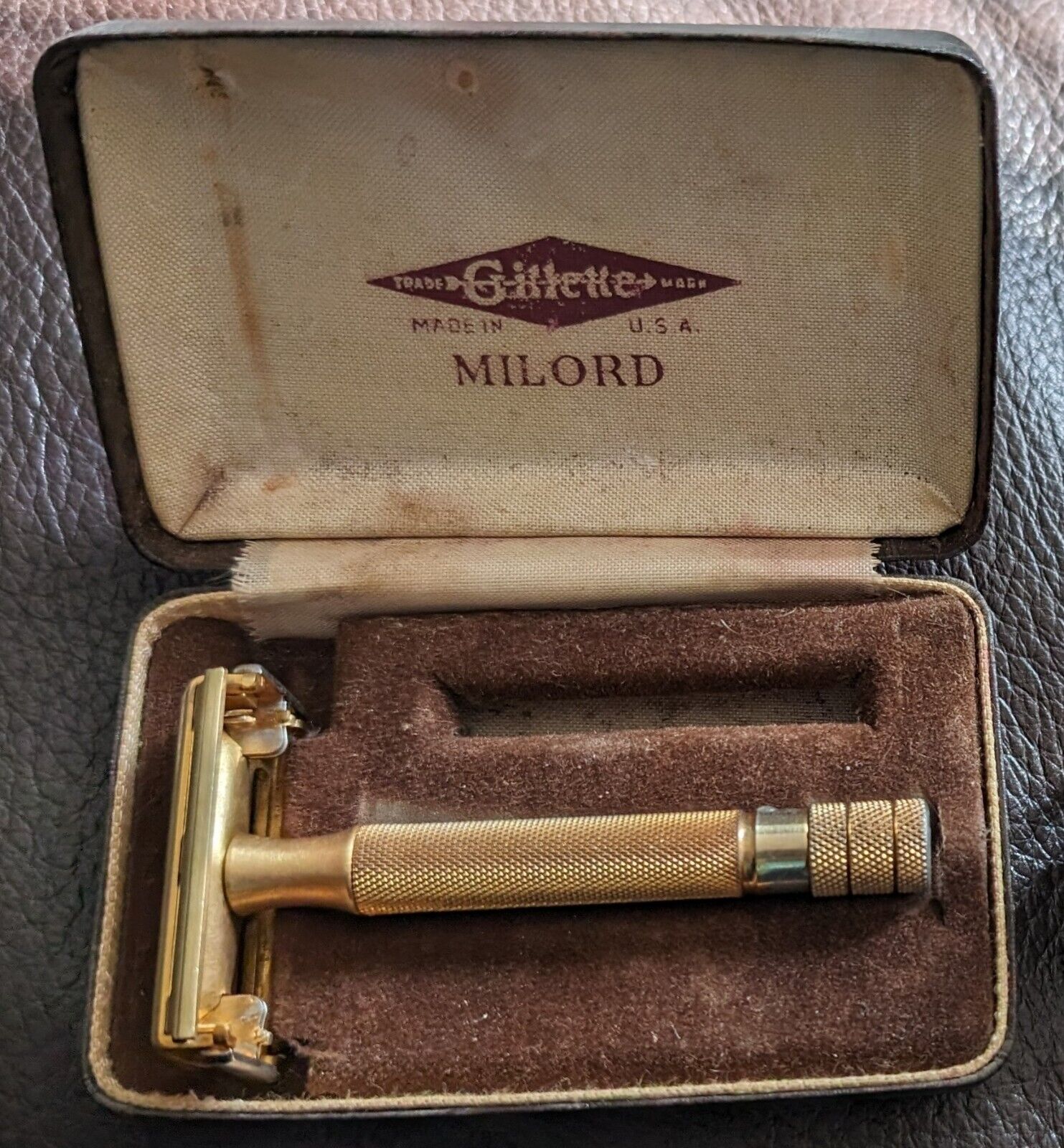 🔥 Vintage 1946 Gillette Milord Double Edge Butterfly Safety Razor With Case🔥