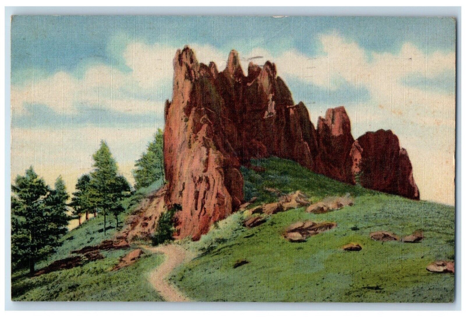 1954 Red Rocks At Entrance To Boulder Canon Boulder Colorado CO Vintage Postcard