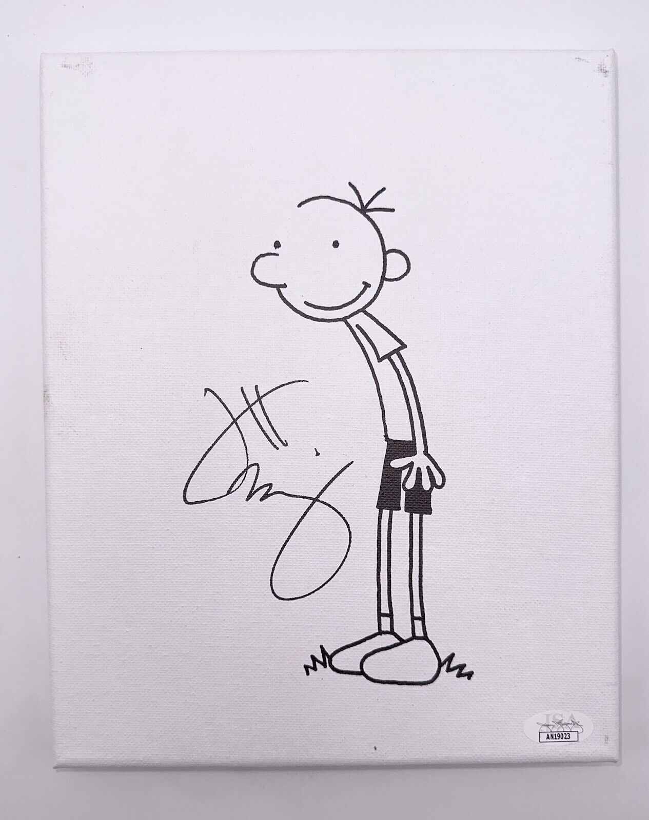 Jeff Kinney Autographed & Sketched 8x10 Canvas Diary Of A Wimpy Kid Greg JSA COA
