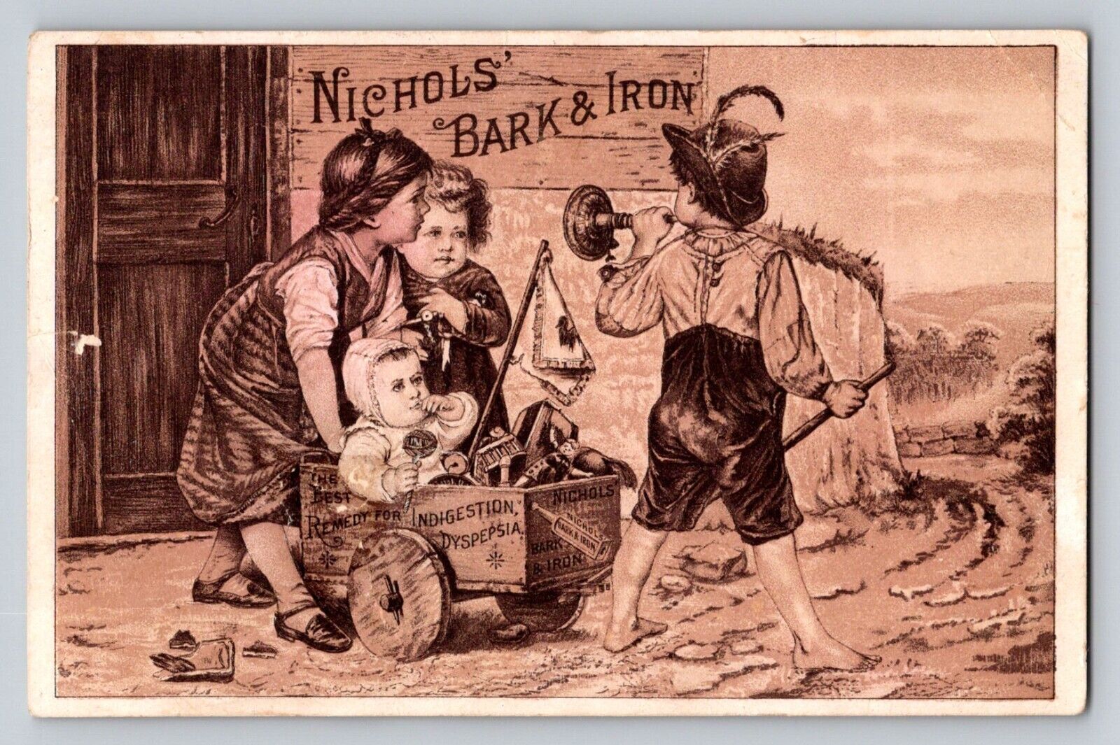 Nichols Bark And Iron Tonic And Nervine Children Play Billings Clapp P682