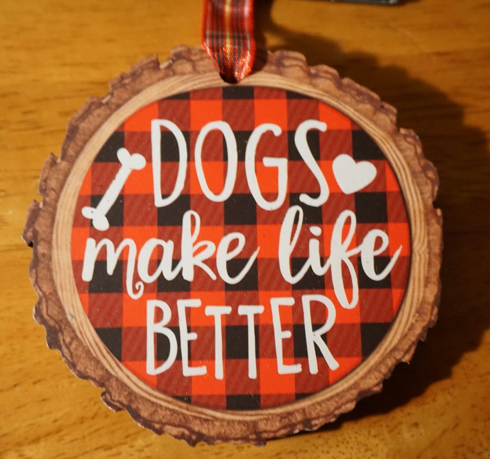 2 Dogs Make Life Better & I JUST RUFF YOU Christmas Ornaments Bone Paw Decor Set