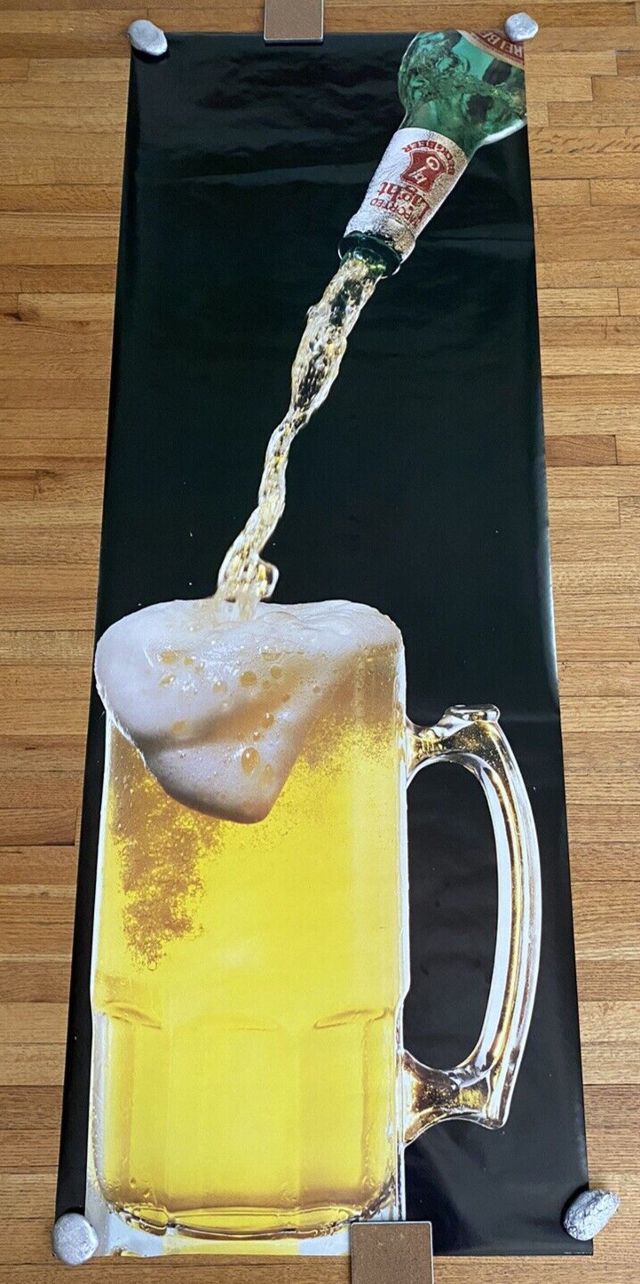 Beer Beck\'s Bottle Pouring Original Large Subway Poster Vintage 1985 26\