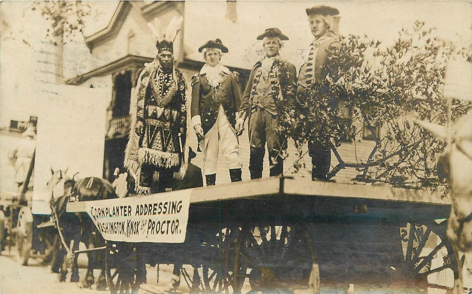 Postcard RPPC 1909 Pennsylvania Bradford Parade Float Costume men 23-12094