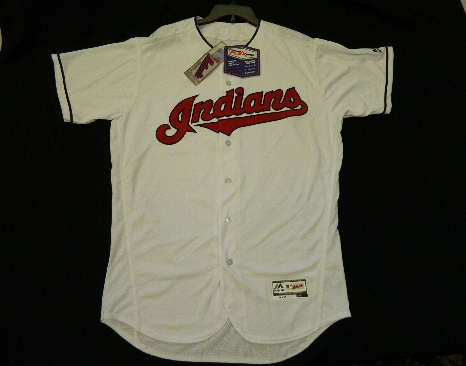 Authentic Cleveland Indians Flex Base Home White Jersey 40