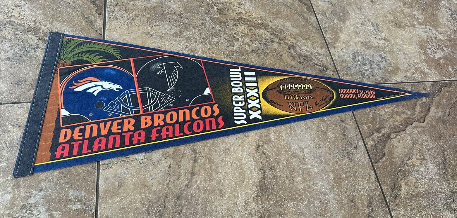 Denver Broncos Vs Atlanta Falcons Super Bowl XXXIII Full Size Pennant