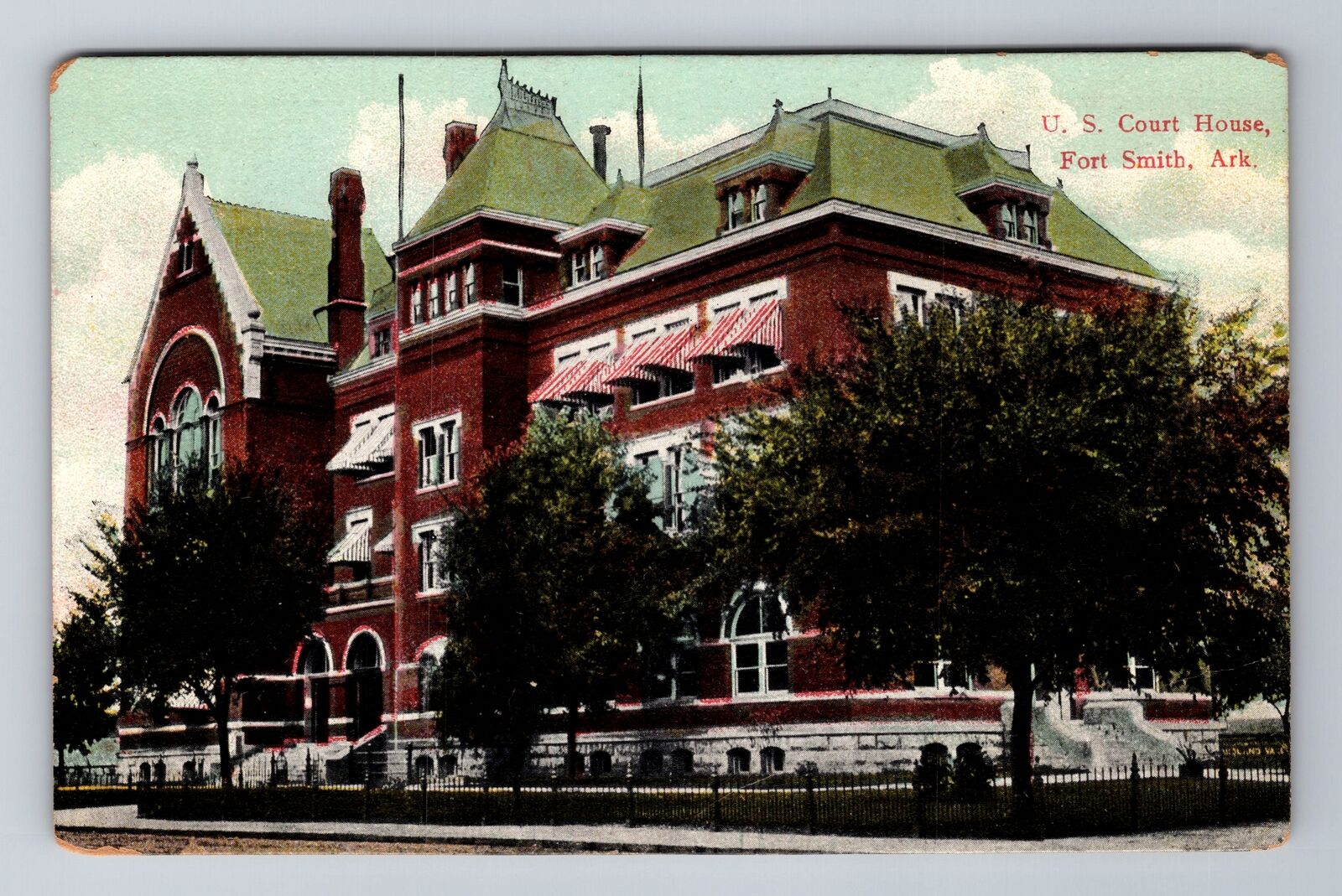 Fort Smith AR-Arkansas, US Court House, Antique, Vintage Souvenir Postcard