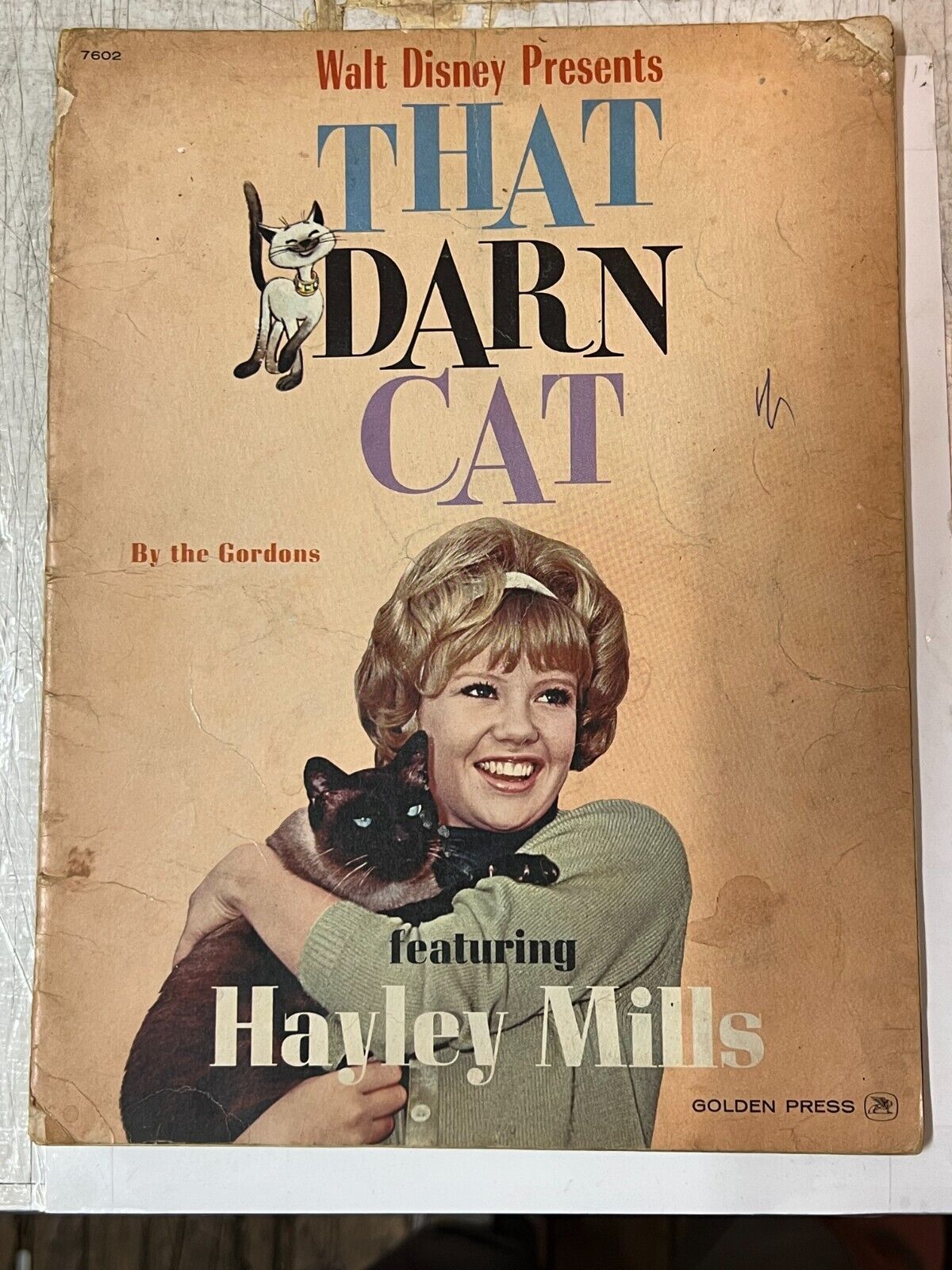 WALT DISNEY PRESENTS THAT DARN CAT FEATURING HALEY MILLS GOLDEN PRESS BOOK 1965 