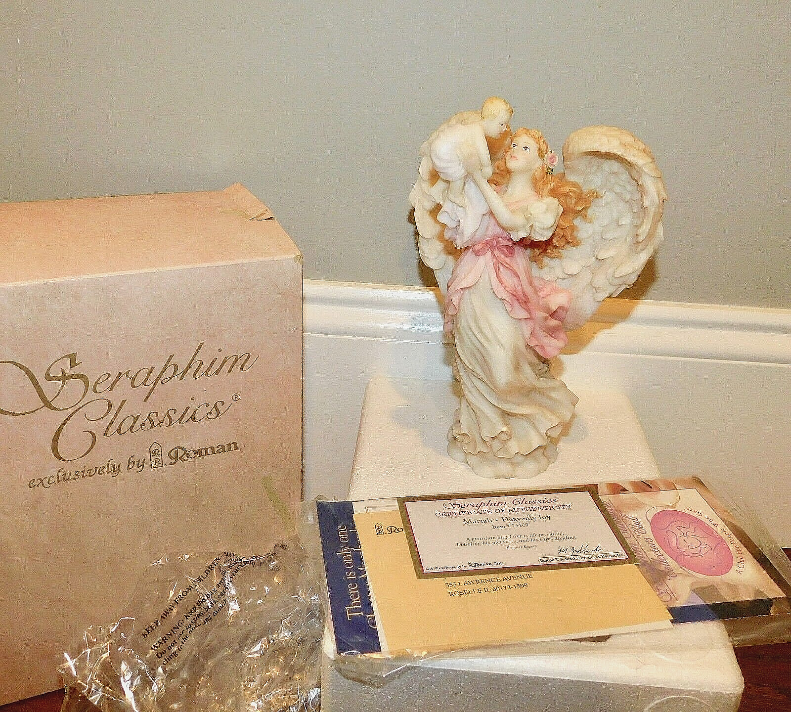 Seraphim Classics Mariah Heavenly Joy Angel Holding Baby Box+COA+Tag 74109