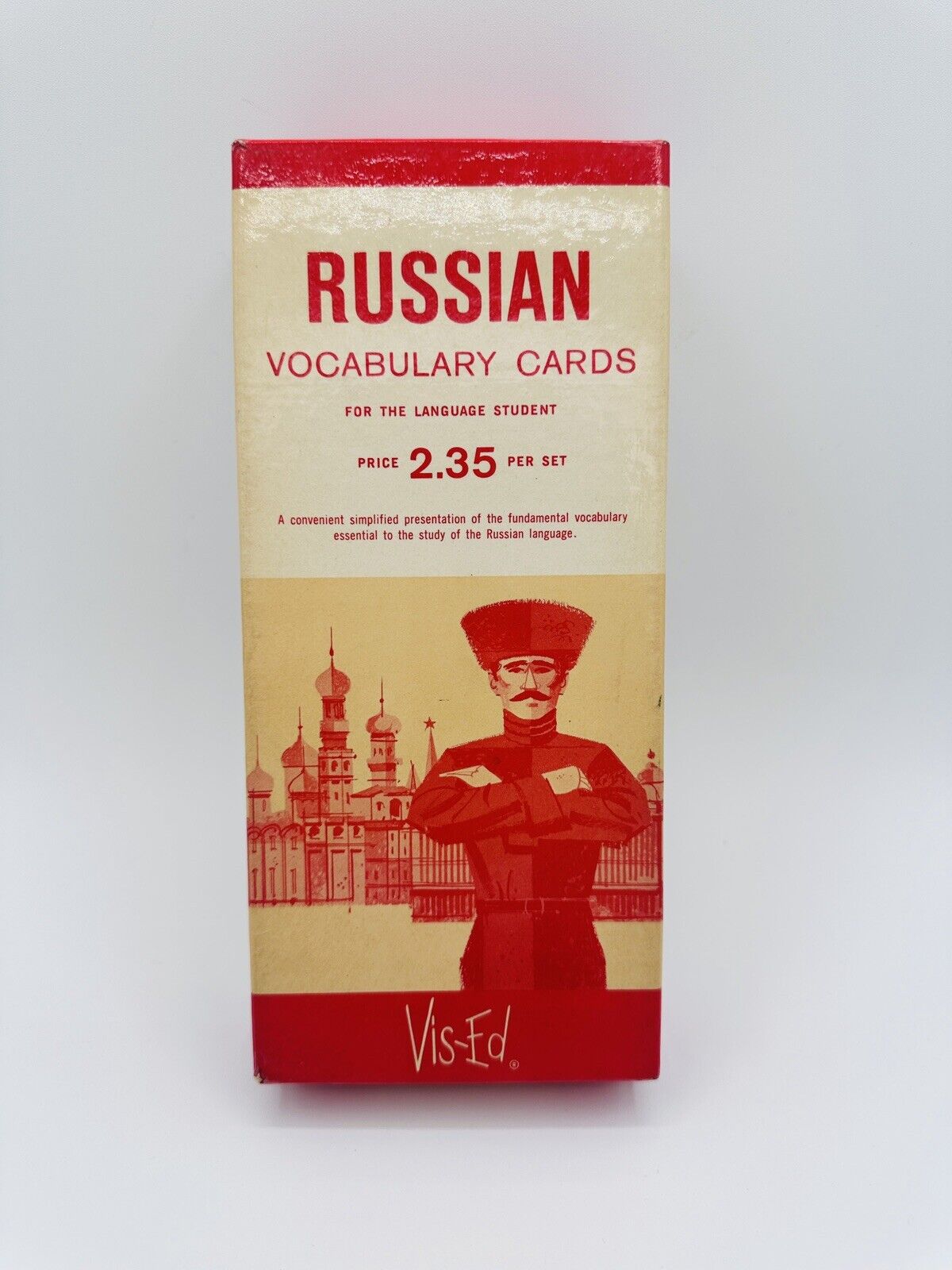 Russian Language Vocabulary 1000 Cards Vintage Vis-Ed Flashcards w/Box Education