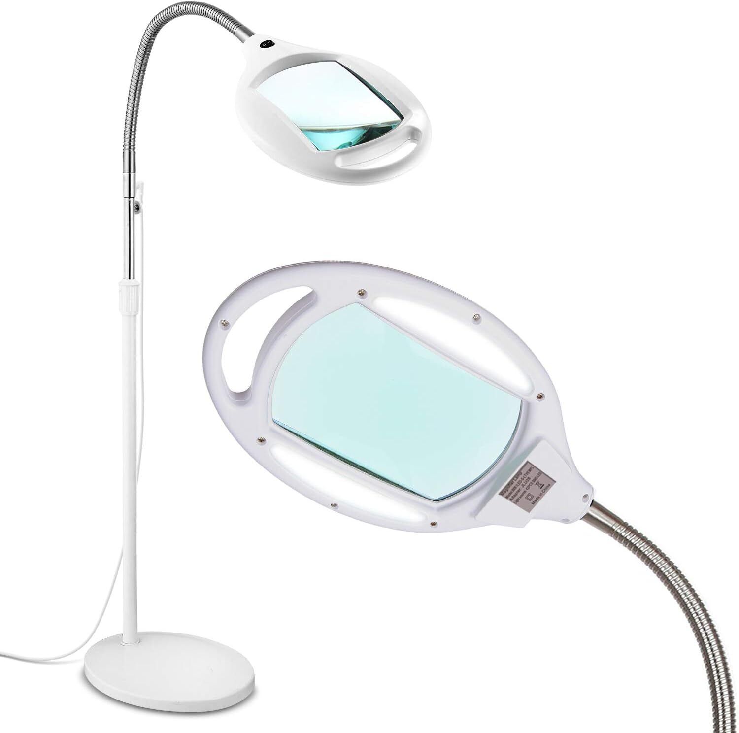 Pro Magnifying Floor Lamp - Hands Free Magnifier with Bright Light for Reading