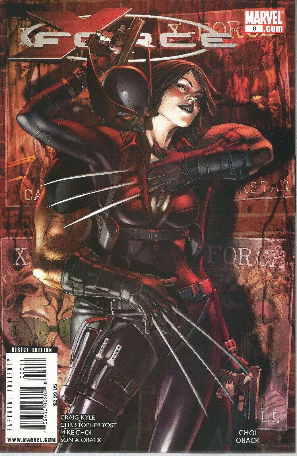 X-Force #9 2009 - Mike Choi Cover - Wolverine & Domino  NM+