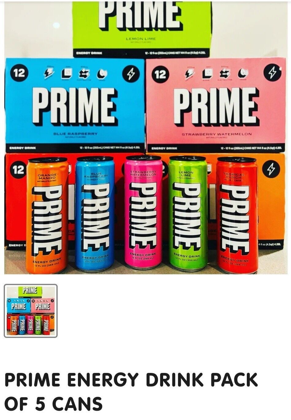 PRICE DROP++++ CANS of Prime Hydration Drink by Logan Paul & KSI ALL 5 FLAVOURS
