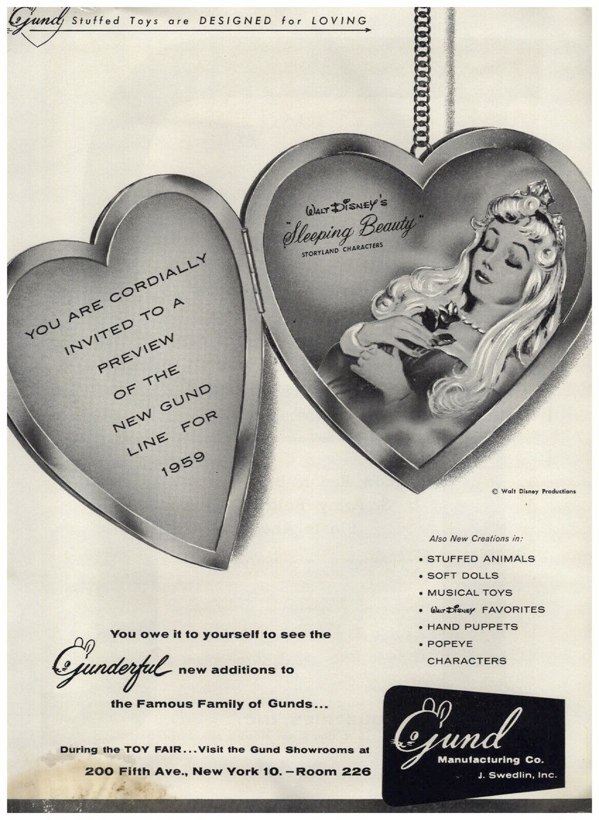 1959 PAPER AD Gund Sleeping Beauty Walt Disney Remco Toy Bulldog Tank US Army