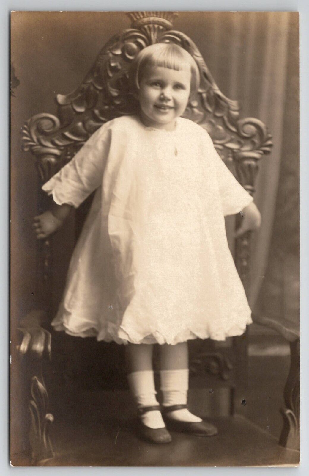 Boyne City MI Cute Girl Florida Kinsella Kaden 1916 Portrait Photo Postcard I24