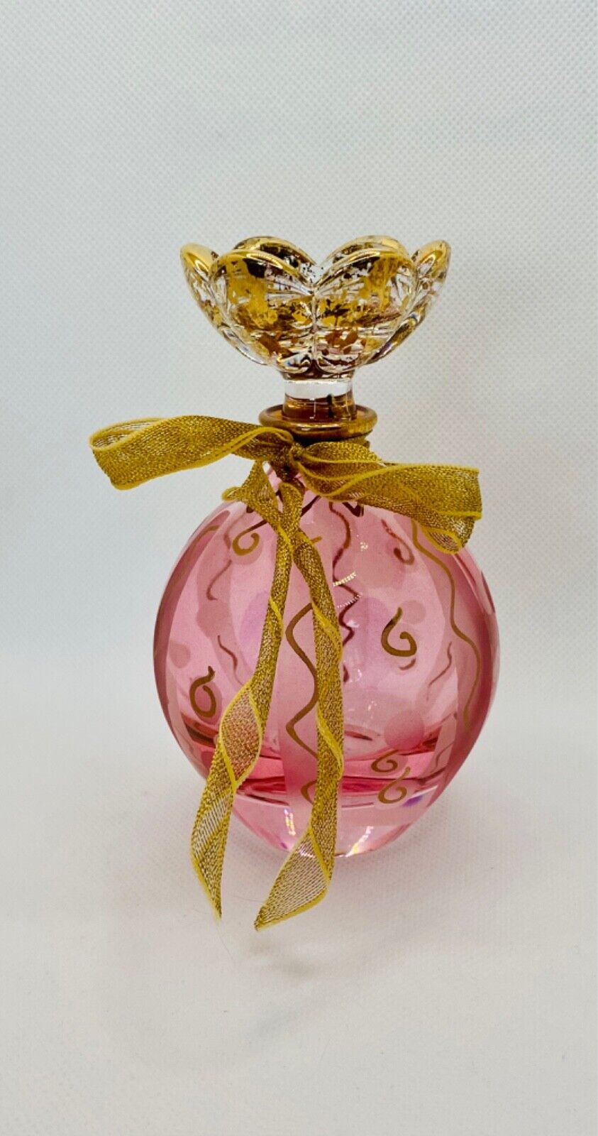 Beautiful Royal Limited Crystal Pink Perfume Hand painted Bottle made in Italy