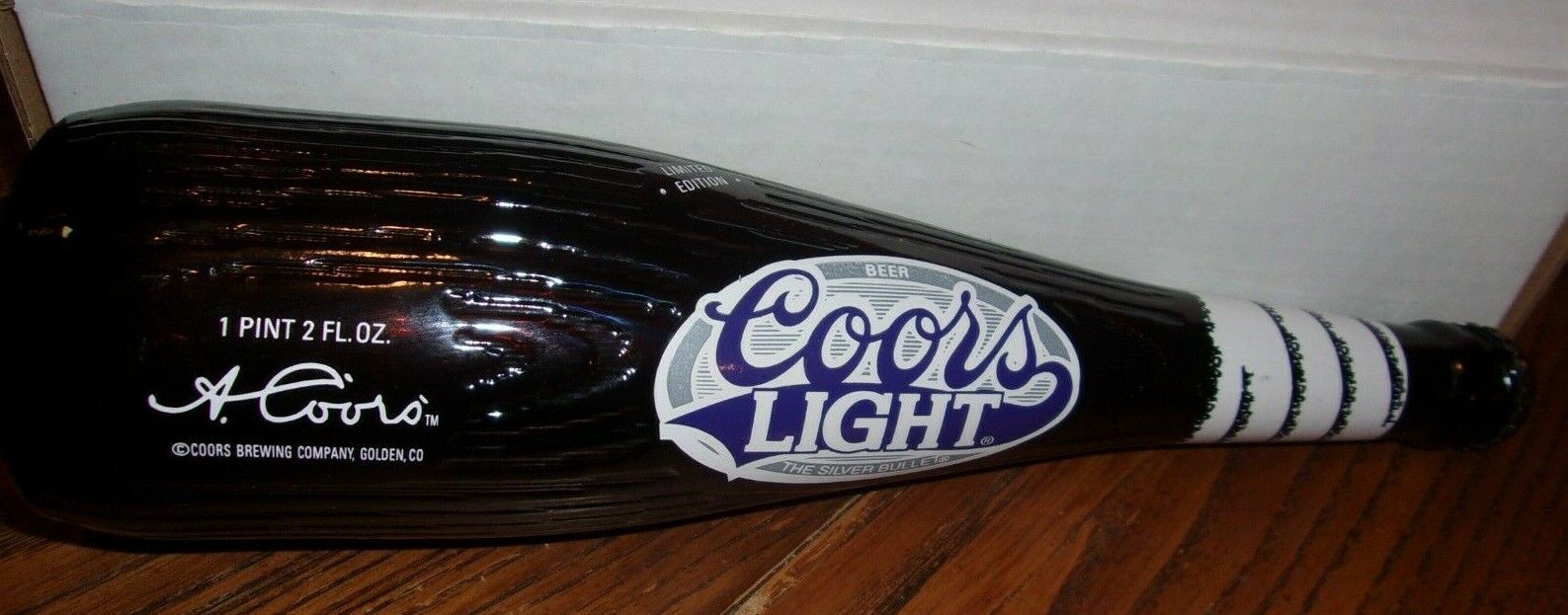 Coors Light Limited Edition BASEBALL BAT BOTTLE Empty with Cap SILVER BULLET