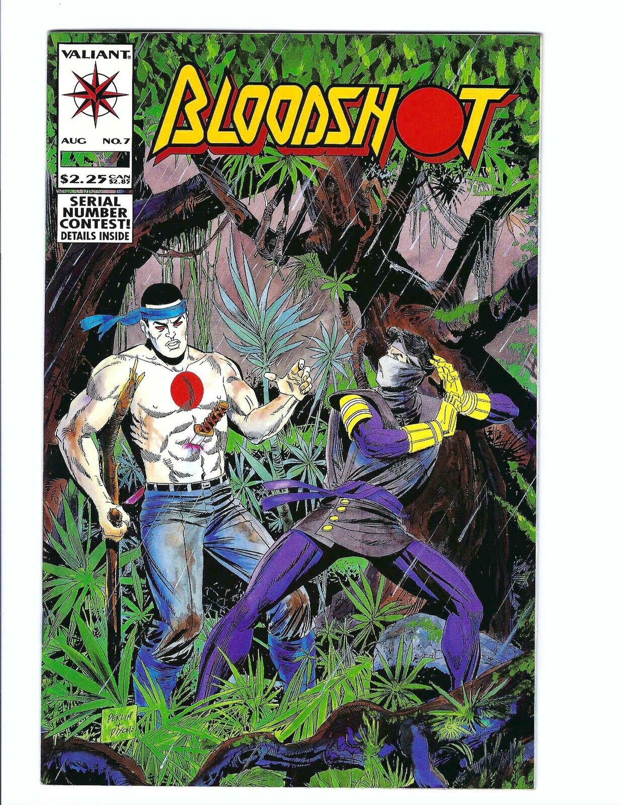 Bloodshot 7, NM- 9.2, Valiant 1993, 1st Ninjak In Costume With Card