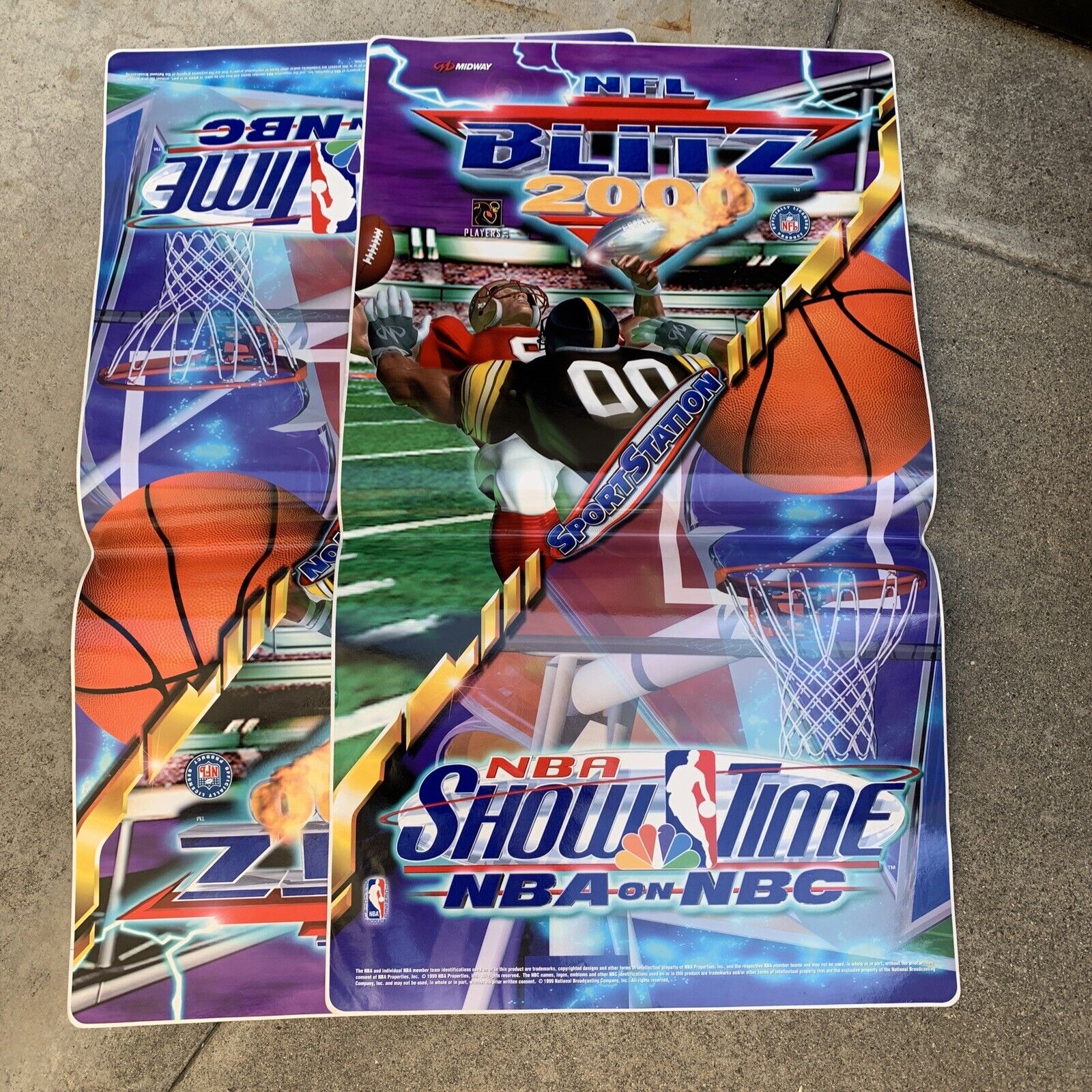 Lot Of 2 Old Blitz 2000 Nba Original factory Cabinet Stickers Arcade video Game