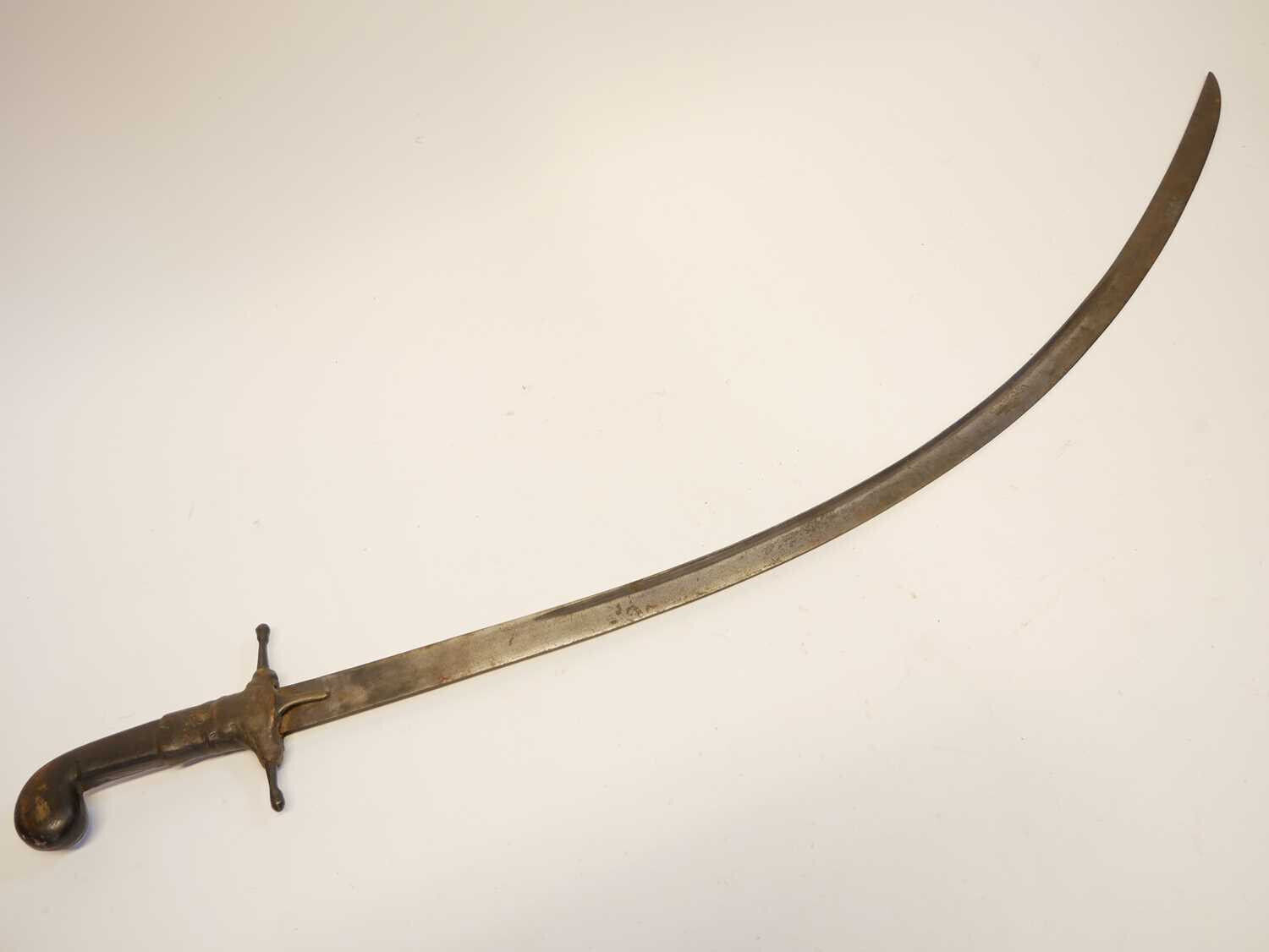 Antique Ottoman shamshir saber fulered damascus blade