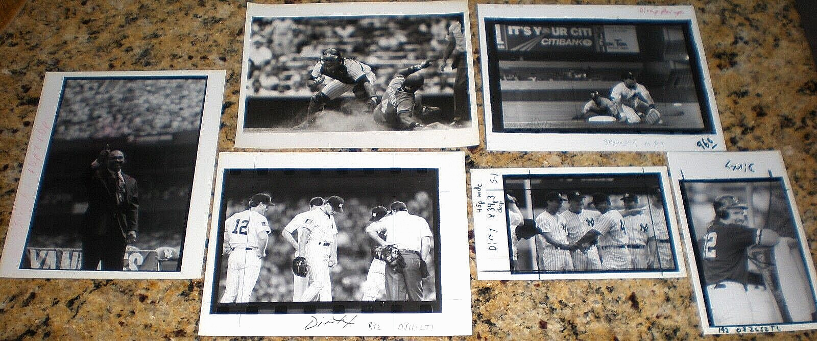 ( 6 DIFF. TYPE 1 ) VINTAGE NEW YORK YANKEES PRESS PHOTO\'S ORIGINAL ONE OF A KIND