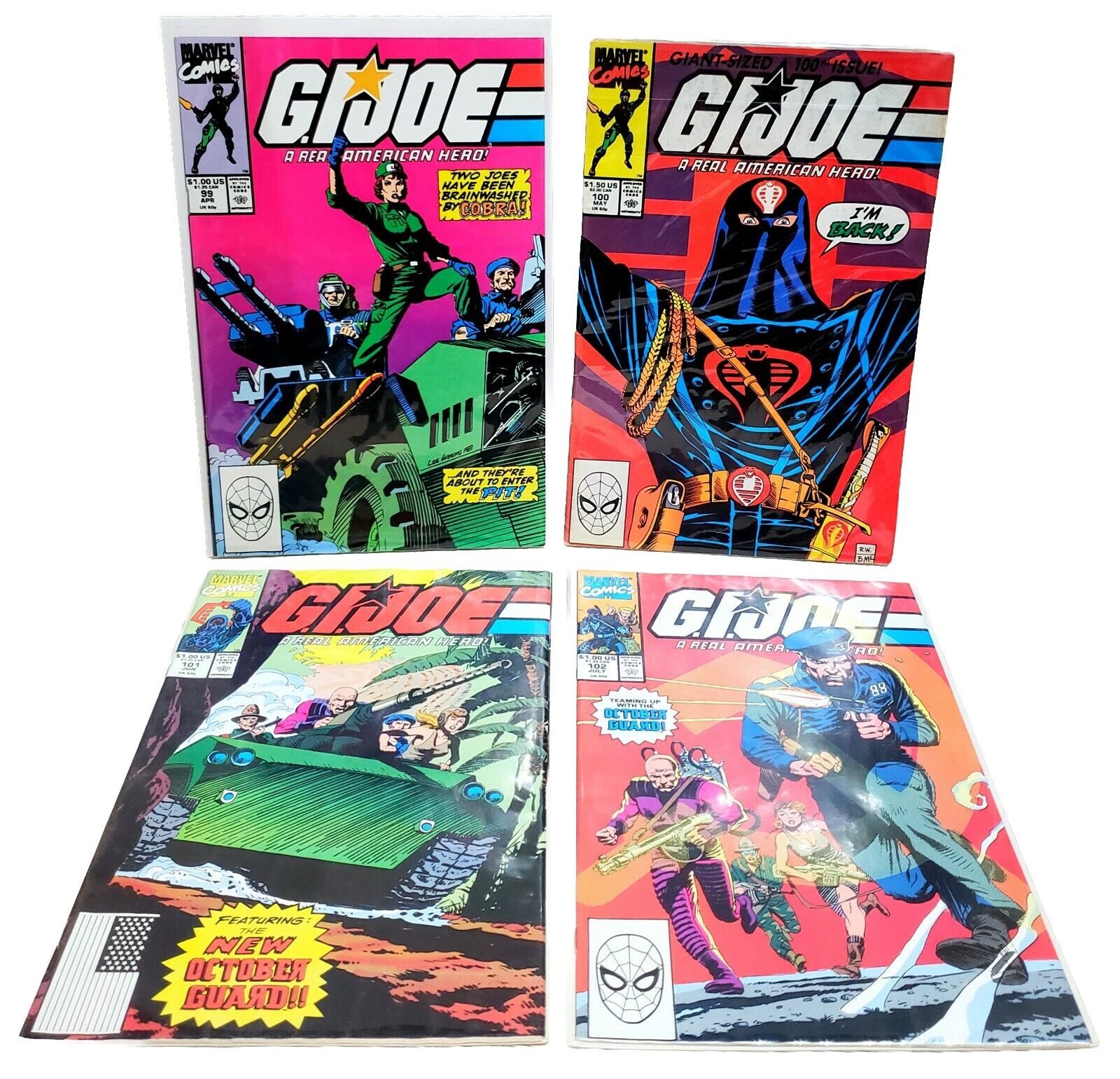 1989 G.I. Joe ARAH #99 #100 #101 #102 4x Lot Run Snake Eyes Marvel  ~ F/VF/NM
