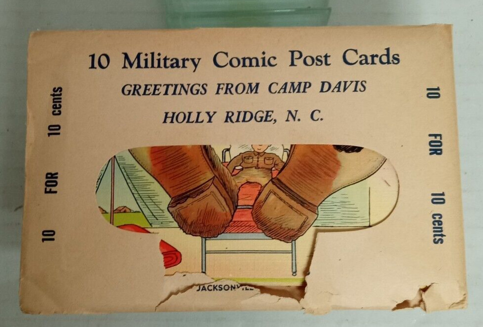 Vintage WW2 Unopened Postcard Lot of 10 Holly Ridge, NC Camp Davis Military