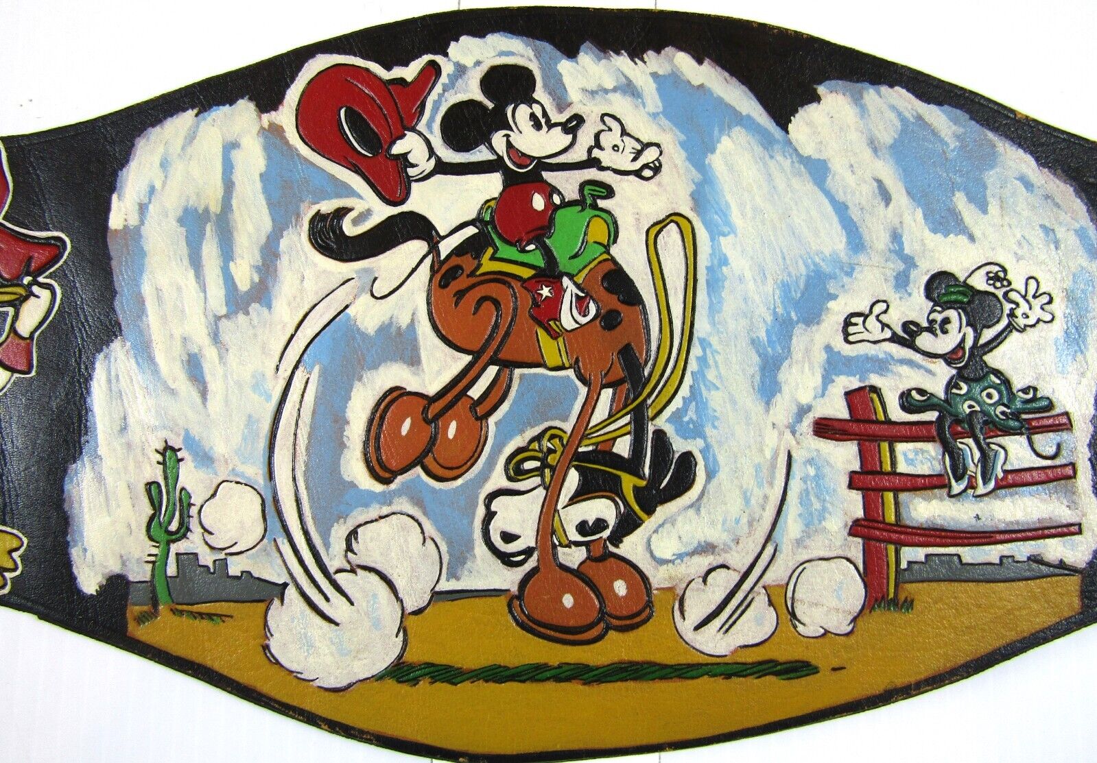 Vintage Walt Disney Mickey Mouse & Co. (c. Late 1950s) Large Character Belt OOAK