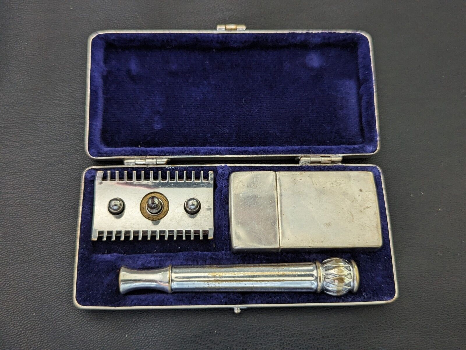 1910 Silver Plated Gillette ABC Pocket Edition Safety Razor