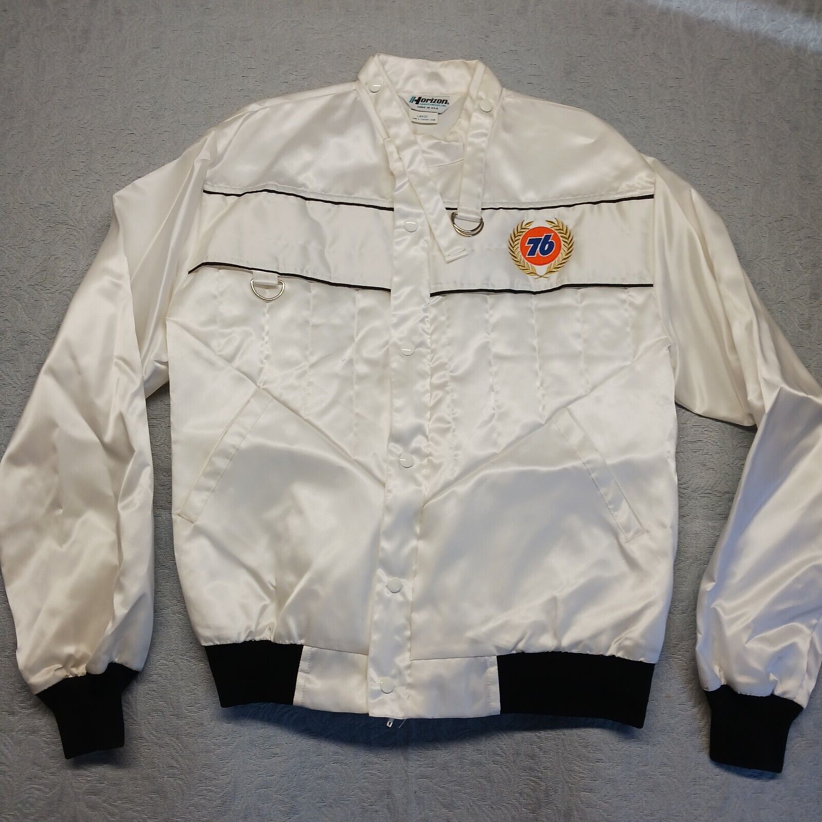 New Old Stock Vintage Unocal 76 #1 Team Horizon Sportswear Satin Jacket Size M