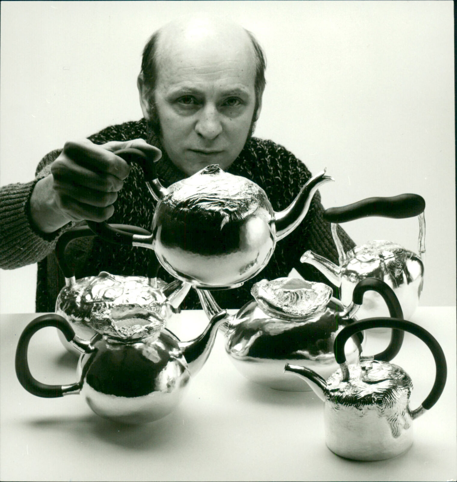Swedish silversmith Olle Ohlsson with his colle... - Vintage Photograph 2574729