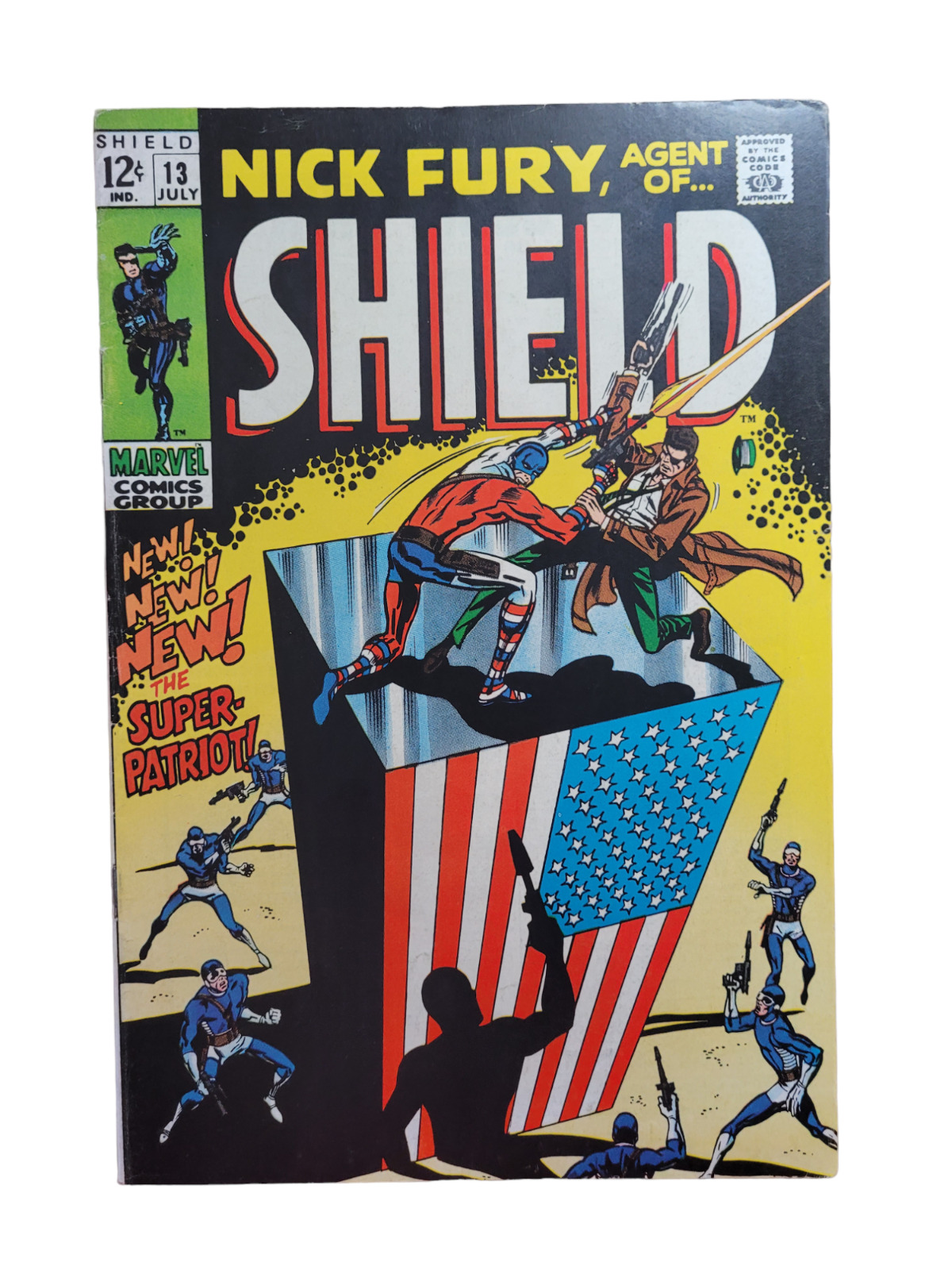 NICK FURY AGENT OF SHIELD #13 1st Super-Patriot 1969 Silver Age Marvel FN- RAW