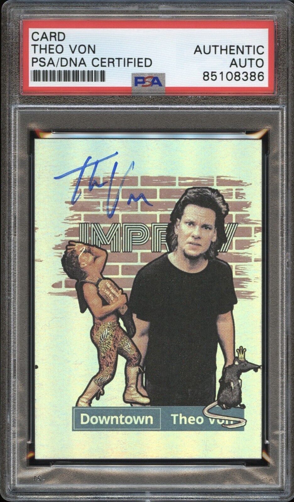 Theo Von Signed Custom Downtown Card PSA/DNA Authenticated