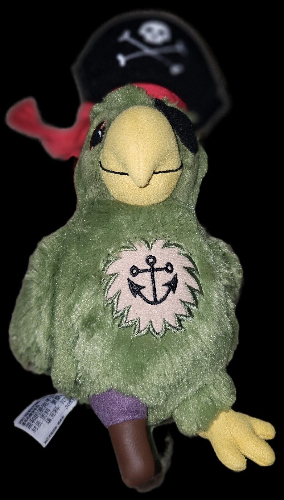 Disney Parks Jake And The Neverland Pirates Parrot Plush Toy Leg Eye Patch 11\