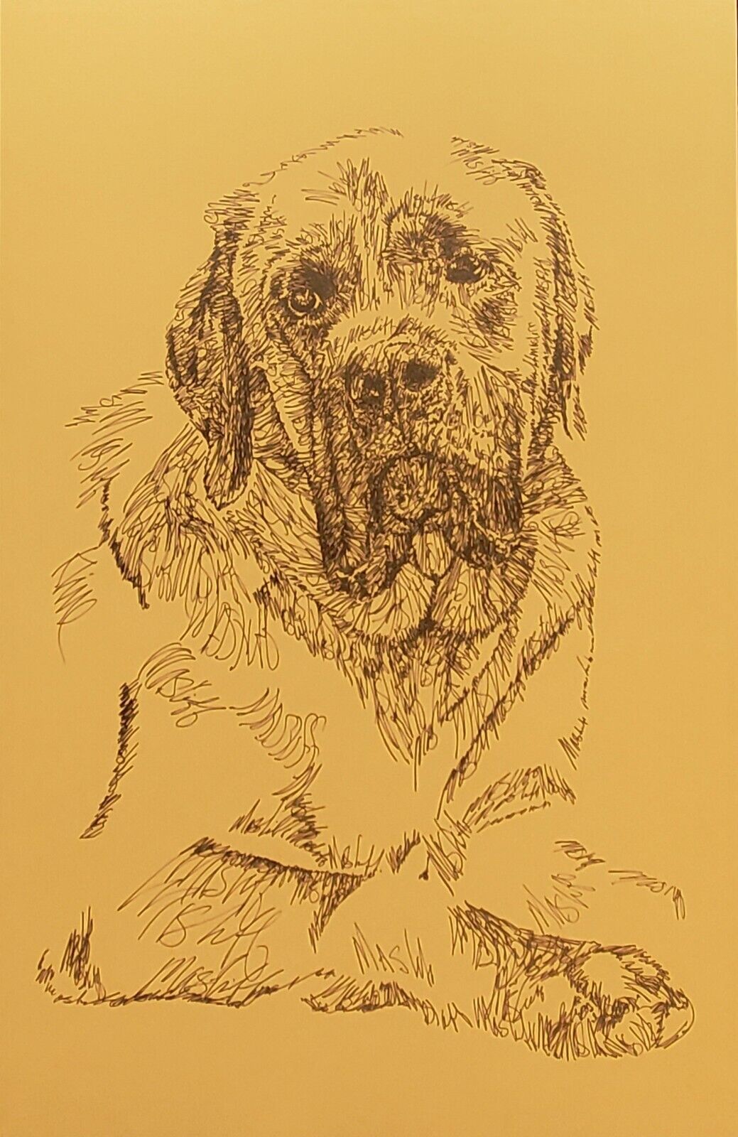 ENGLISH MASTIFF DOG ART PRINT #82 Stephen Kline will add your dogs name free.