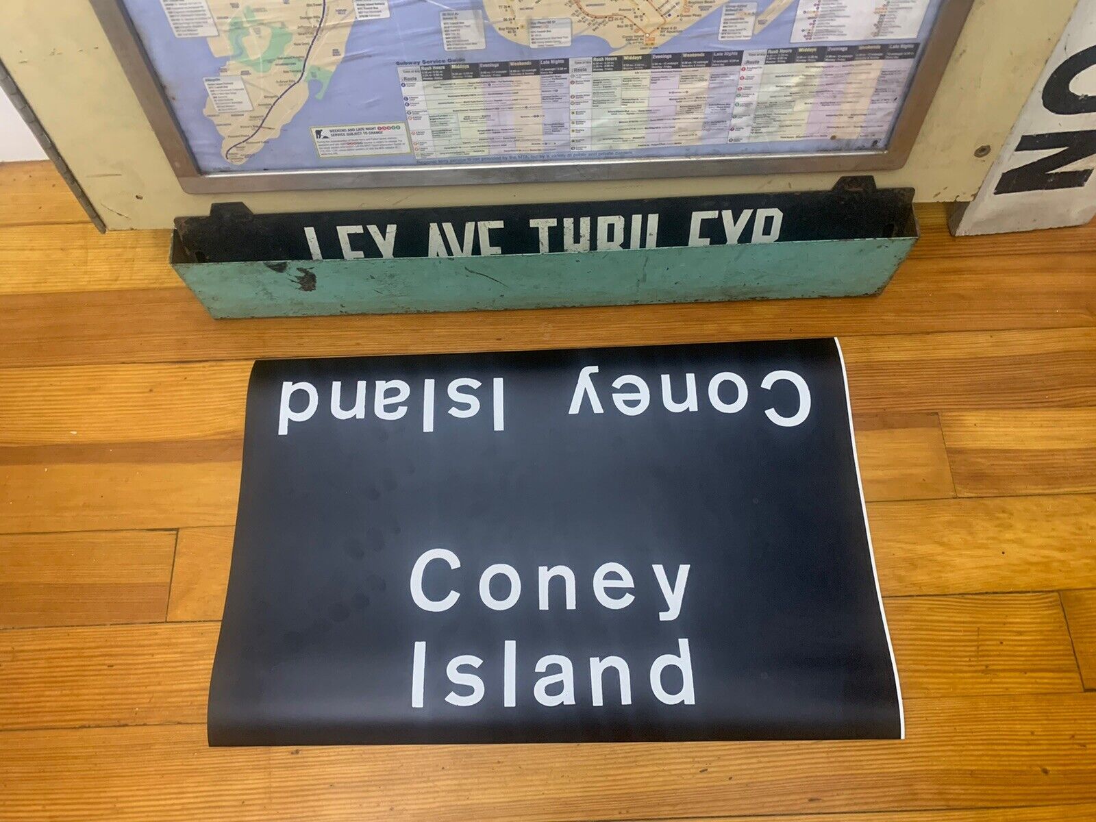 1969 NY NYC SUBWAY ROLL SIGN CONEY ISLAND BROOKLYN OCEAN BEACH BOARDWALK NYCTA