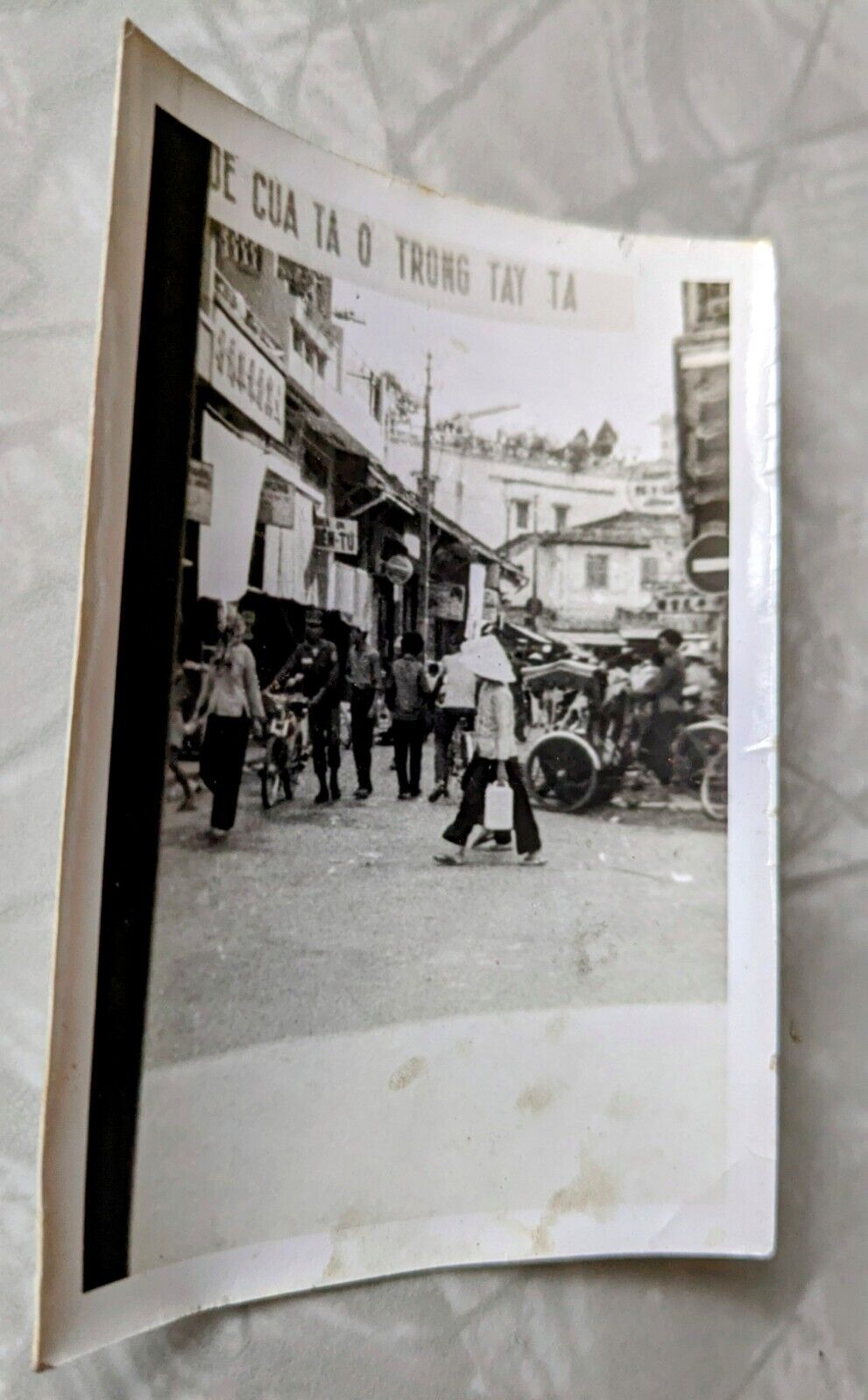 Vintage Original Photograph Bien Hoa Vietnam War Era Vietnamese People Shopping 