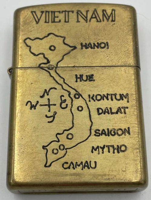 Zippo lighter vintage rare 1970-71 CU CHI Vietnam war map engraved collection